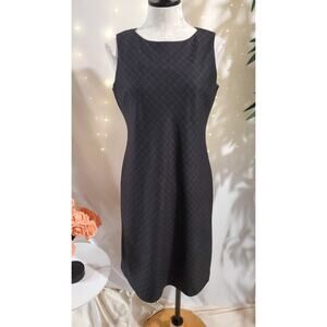 Vtg Lauren Ralph Lauren Wool Diamond Windowpane Sheath Dress Size 8 Academia